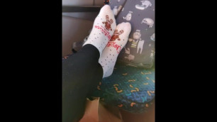 Socks and Feet Tease on the Train