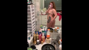 Red Head Dances Naked after Shower