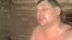 Chubby Men Naked in the Sauna