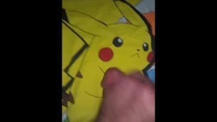 Cumming on my Pokemon Shirt