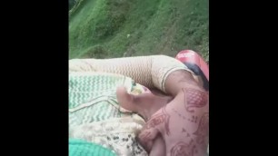 Tamil Girl Boobs Pressed Hard by BF Outdoors