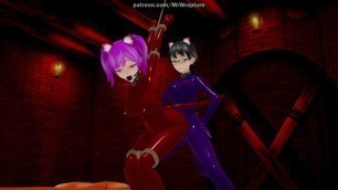 Welcoming Punishment [catsuit] (Yuri Bondage Sex) - 3D MMD