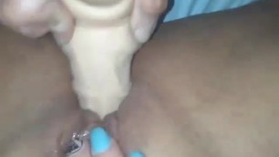Pussy Fucked Hard Fast and Deep with Big Dildo