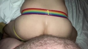 College Gay Raw Slut in Hotel Begs me to Flood my Ass with Cum