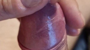 Lubed Uncut Cock About To Cum