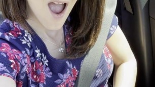 Spreading Legs & Showing Off Pussy While Driving