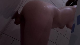 wife fucks in the shower with a dick