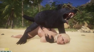 Chubby bitch wants to mate too | Big Cock Werewolf | 3D Porn Wild Life