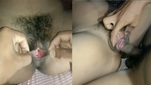 The size of my pussy is so small that the lover's cock does not penetrate